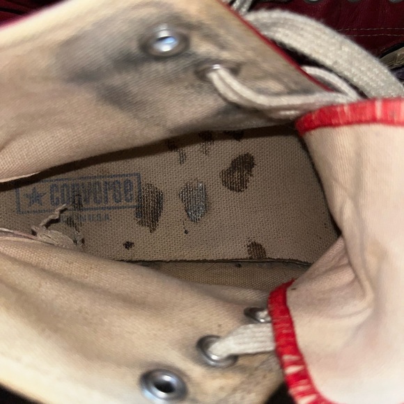 COPY - Vintage RED LEATHER, Converse All-Star Chuck Taylor, men 8 w 10 made in … - Picture 5 of 6